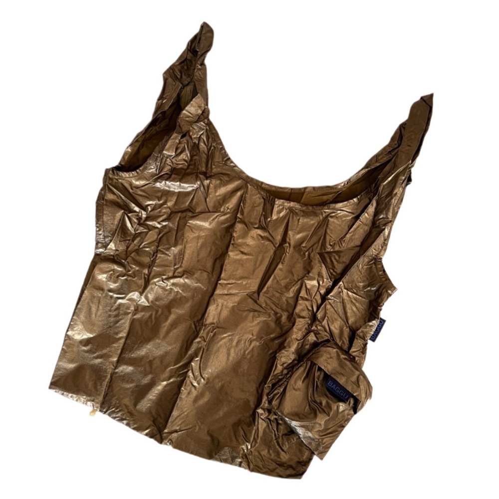 BAGGU Standard Size Metallic Gold Reuseable Tote Bag